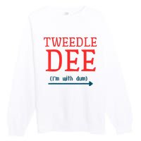 Tweedle Dee IM With Dum Couple & Friends Funny Lazy Costume Premium Crewneck Sweatshirt