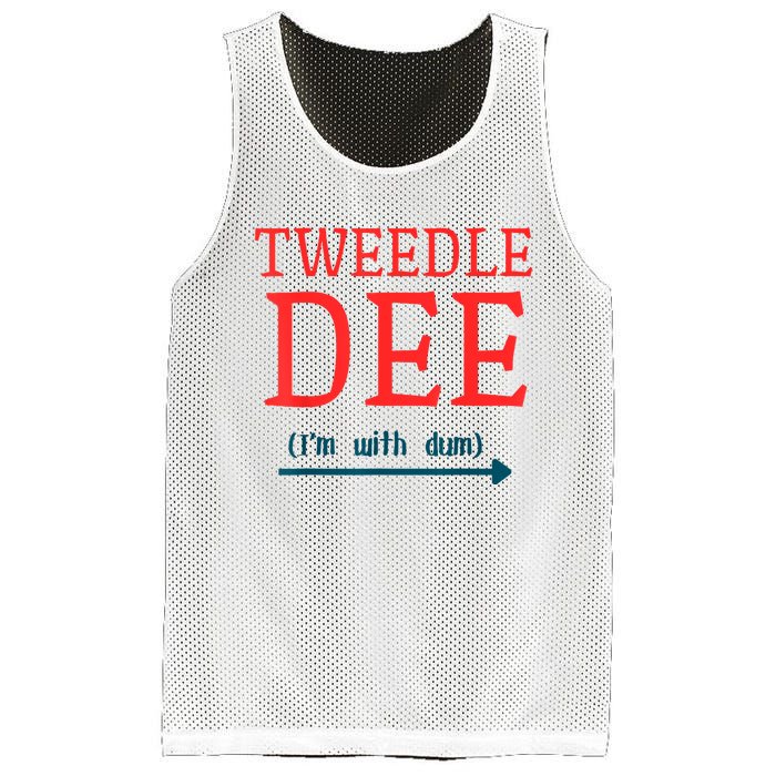 Tweedle Dee IM With Dum Couple & Friends Funny Lazy Costume Mesh Reversible Basketball Jersey Tank