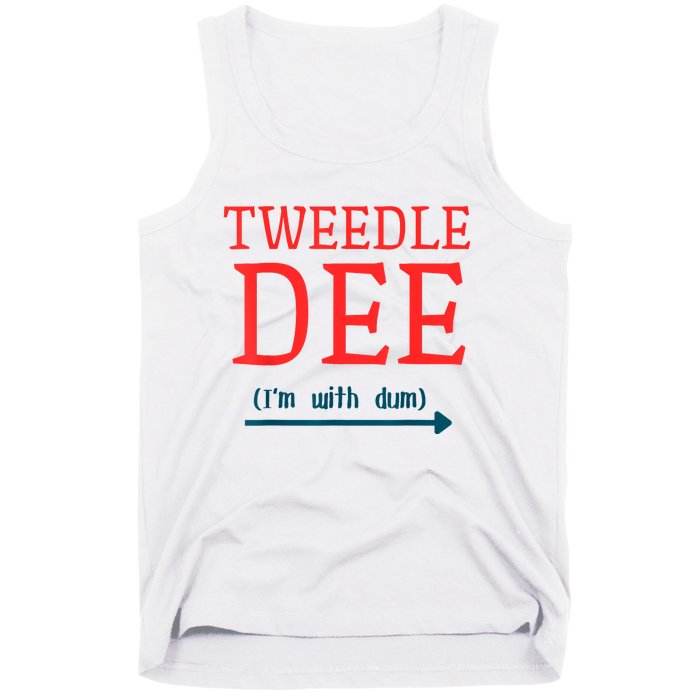 Tweedle Dee IM With Dum Couple & Friends Funny Lazy Costume Tank Top