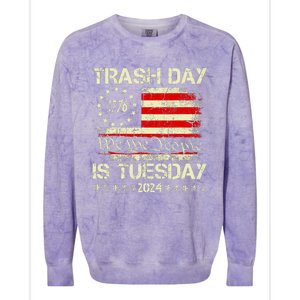 Trash Day Is Tuesday Colorblast Crewneck Sweatshirt