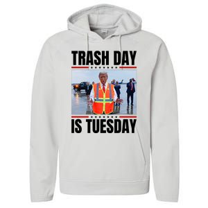 Trash Day Is Tuesday Performance Fleece Hoodie