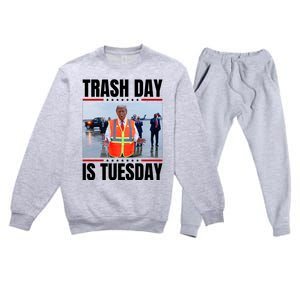 Trash Day Is Tuesday Premium Crewneck Sweatsuit Set