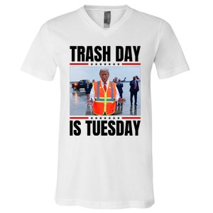 Trash Day Is Tuesday V-Neck T-Shirt