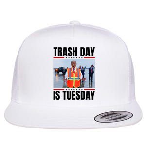 Trash Day Is Tuesday Flat Bill Trucker Hat