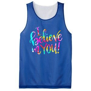 Tie Dye I Believe In You Teacher Testing Day Mesh Reversible Basketball Jersey Tank