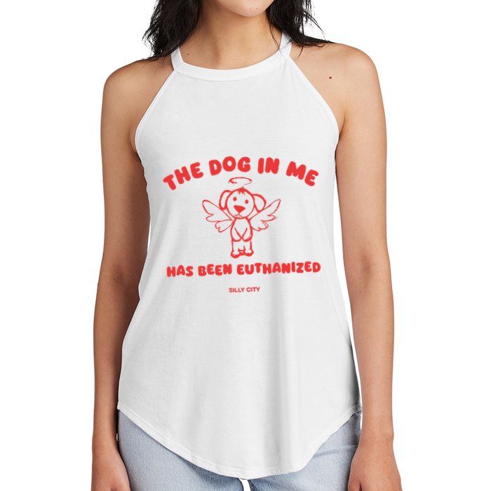 The Dog In Me Has Been Euthanized Women's Perfect Tri Rocker Tank