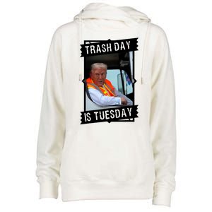 Trash Day Is Tuesday Trump Garbage Truck Love America Womens Funnel Neck Pullover Hood