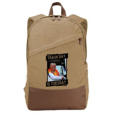 Trash Day Is Tuesday Trump Garbage Truck Love America Cotton Canvas Backpack