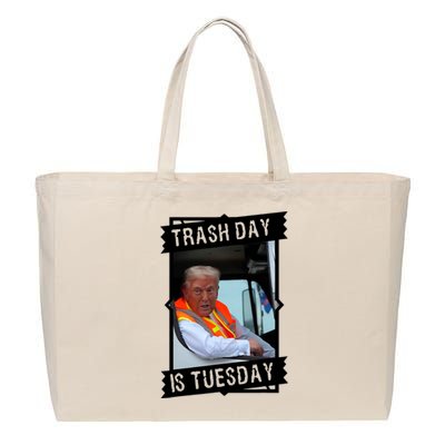 Trash Day Is Tuesday Trump Garbage Truck Love America Cotton Canvas Jumbo Tote