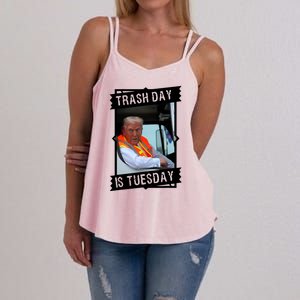 Trash Day Is Tuesday Trump Garbage Truck Love America Women's Strappy Tank