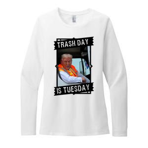 Trash Day Is Tuesday Trump Garbage Truck Love America Womens CVC Long Sleeve Shirt