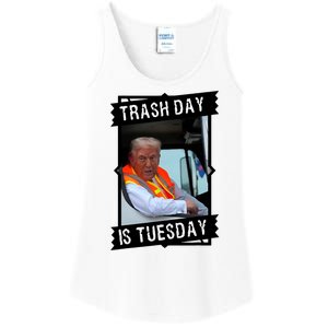 Trash Day Is Tuesday Trump Garbage Truck Love America Ladies Essential Tank