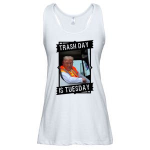 Trash Day Is Tuesday Trump Garbage Truck Love America Ladies Essential Flowy Tank