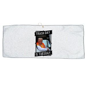 Trash Day Is Tuesday Trump Garbage Truck Love America Large Microfiber Waffle Golf Towel