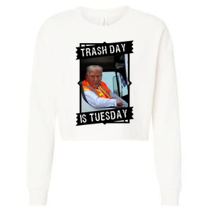 Trash Day Is Tuesday Trump Garbage Truck Love America Cropped Pullover Crew