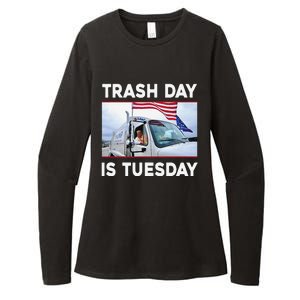 Trash Day Is Tuesday Trump Garbage Truck Love America Womens CVC Long Sleeve Shirt