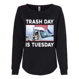 Trash Day Is Tuesday Trump Garbage Truck Love America Womens California Wash Sweatshirt