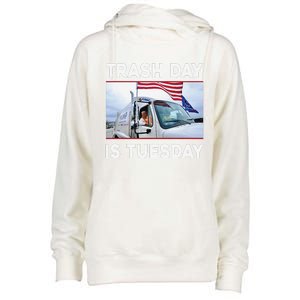 Trash Day Is Tuesday Trump Garbage Truck Love America Womens Funnel Neck Pullover Hood