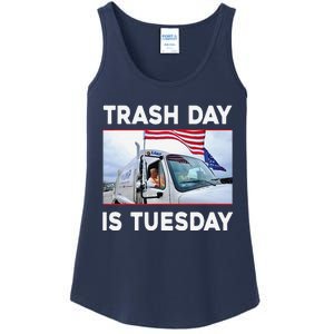 Trash Day Is Tuesday Trump Garbage Truck Love America Ladies Essential Tank