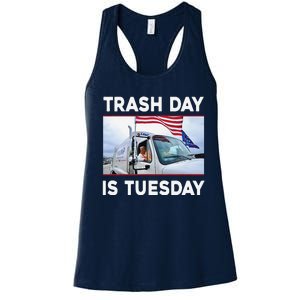 Trash Day Is Tuesday Trump Garbage Truck Love America Women's Racerback Tank