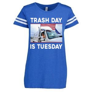 Trash Day Is Tuesday Trump Garbage Truck Love America Enza Ladies Jersey Football T-Shirt