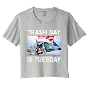 Trash Day Is Tuesday Trump Garbage Truck Love America Women's Crop Top Tee