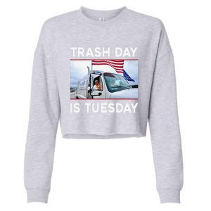 Trash Day Is Tuesday Trump Garbage Truck Love America Cropped Pullover Crew