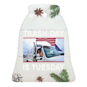 Trash Day Is Tuesday Trump Garbage Truck Love America Ceramic Bell Ornament