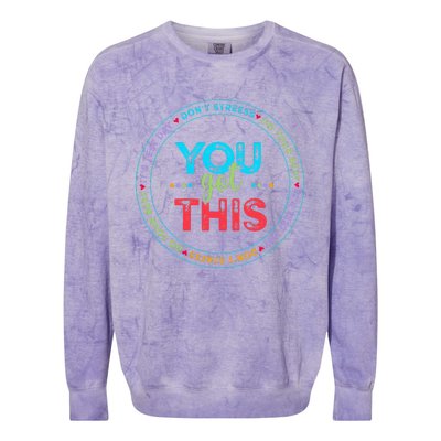 Testing Day Its Test Day You Got This Teacher Student Kids Colorblast Crewneck Sweatshirt