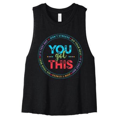 Testing Day Its Test Day You Got This Teacher Student Kids Women's Racerback Cropped Tank