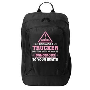 Truck Driver I Love My Trucker Wife Girlfriend Girl City Backpack