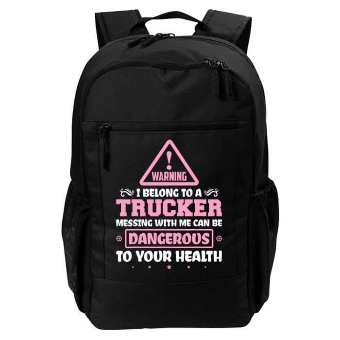 Truck Driver I Love My Trucker Wife Girlfriend Girl Daily Commute Backpack