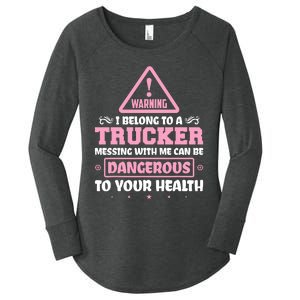 Truck Driver I Love My Trucker Wife Girlfriend Girl Women's Perfect Tri Tunic Long Sleeve Shirt