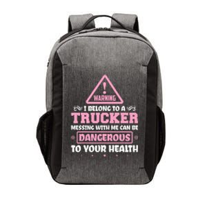 Truck Driver I Love My Trucker Wife Girlfriend Girl Vector Backpack