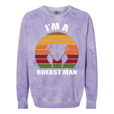 Thanksgiving Day I’m A Breast Man Turkey Colorblast Crewneck Sweatshirt