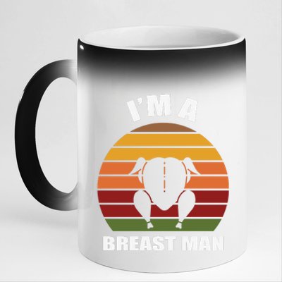 Thanksgiving Day I’m A Breast Man Turkey 11oz Black Color Changing Mug