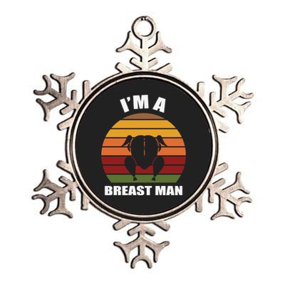 Thanksgiving Day I’m A Breast Man Turkey Metallic Star Ornament