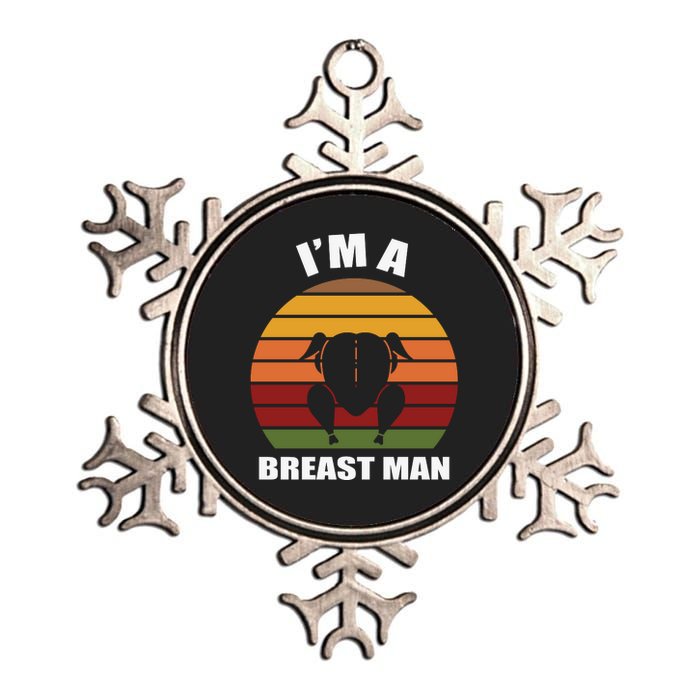 Thanksgiving Day I’m A Breast Man Turkey Metallic Star Ornament