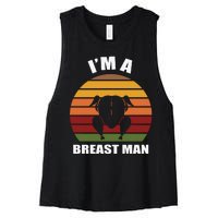 Thanksgiving Day I’m A Breast Man Turkey Women's Racerback Cropped Tank