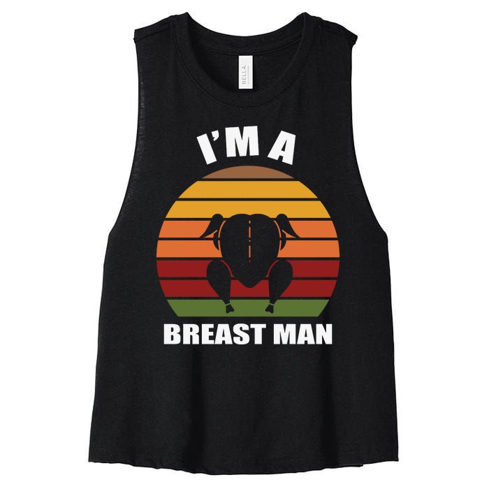 Thanksgiving Day I’m A Breast Man Turkey Women's Racerback Cropped Tank