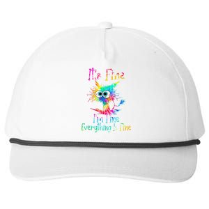 Tie Dye It's Fine I'm Fine Everything Is Fine Funny Cat Snapback Five-Panel Rope Hat