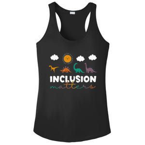 Trex Dinosaur Inclusion Matters Special Education Teacher Ladies PosiCharge Competitor Racerback Tank