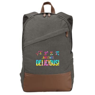 Tie Dye I Ate Some Pie And It Was Delicious Pi Day Math Love Great Gift Cotton Canvas Backpack