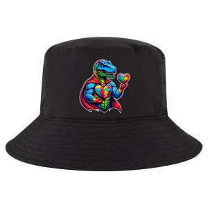 Trex Dino I Am A Warrior Autism Awareness Gift Cool Comfort Performance Bucket Hat