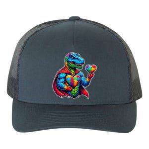 Trex Dino I Am A Warrior Autism Awareness Gift Yupoong Adult 5-Panel Trucker Hat