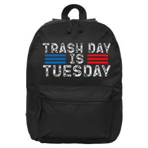 Trash Day Is Tuesday Trump Garbage Truck Love America 16 in Basic Backpack