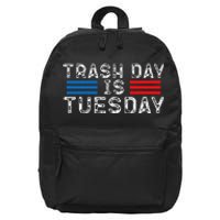 Trash Day Is Tuesday Trump Garbage Truck Love America 16 in Basic Backpack