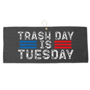 Trash Day Is Tuesday Trump Garbage Truck Love America Large Microfiber Waffle Golf Towel