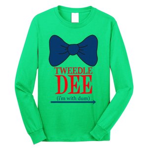 Tweedle Dee I_m With Dum Lazy Couple Halloween Costumes Long Sleeve Shirt