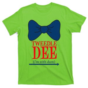 Tweedle Dee I_m With Dum Lazy Couple Halloween Costumes T-Shirt